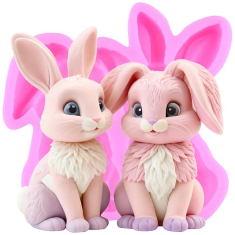 Bunny Cake Mold - Rabbit Fondant Mold Easter Bunny Silicone