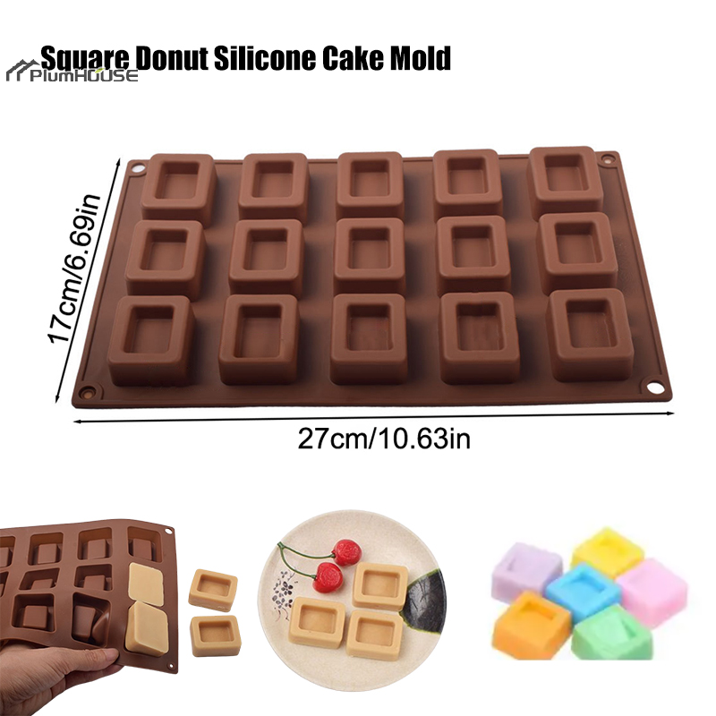 Donut Mold Silicone - Square Donut Silicone Cake Mold Baking
