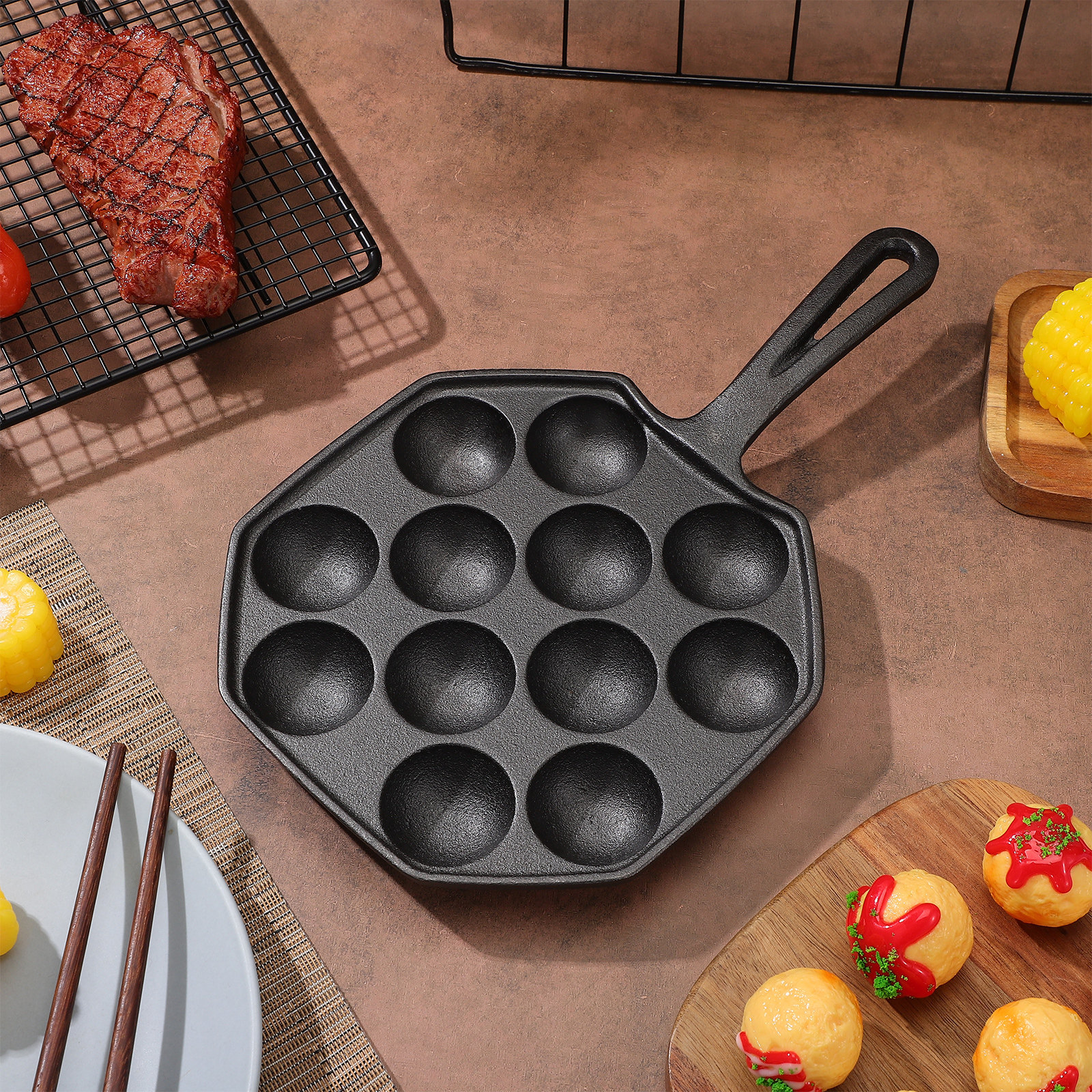 Takoyaki Pan Cast Iron 12 Mold - Takoyaki Grill Plate avis et prix