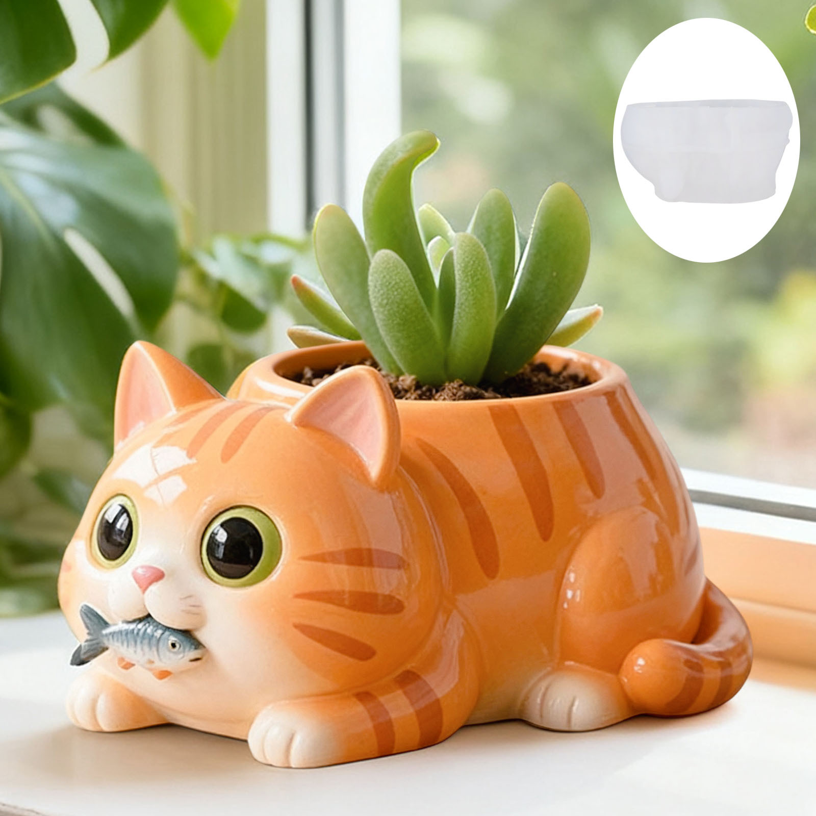 Cat Eating Fish Flower Pot Sil - Potsticker Mold avis et prix