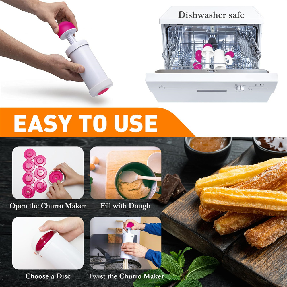 1pc DIY Manual Cookie Press Ma - Churros Maker Gun avis et prix