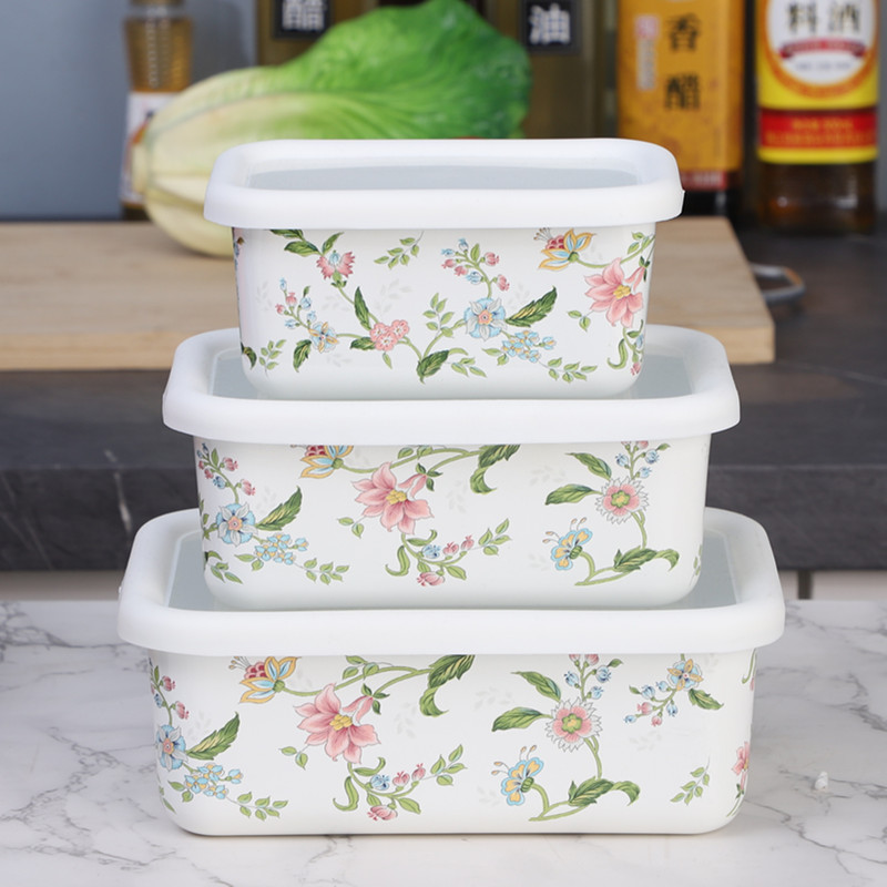 Enamel Salad Fruit Square Bowl - Dim Sum Basket avis et prix