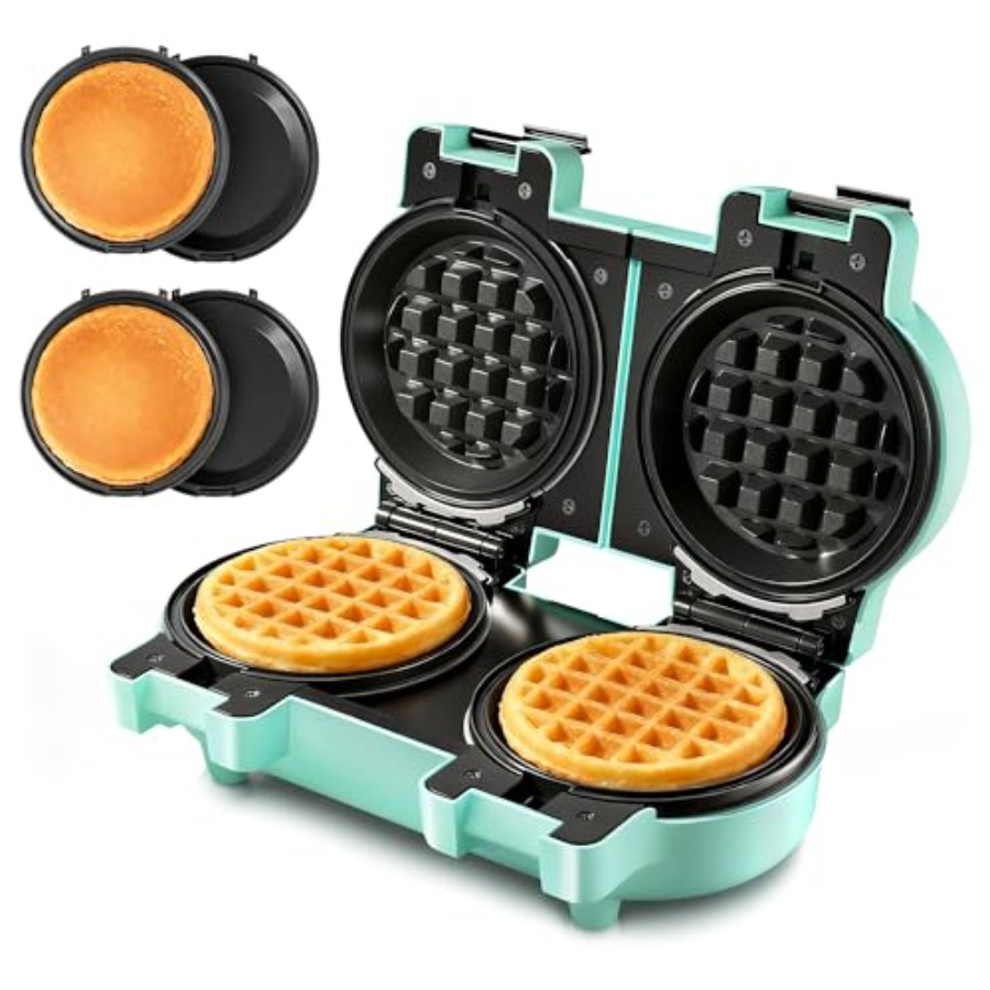 2-in-1 Double Waffle and Panca - Mini Pancake Griddle avis et prix