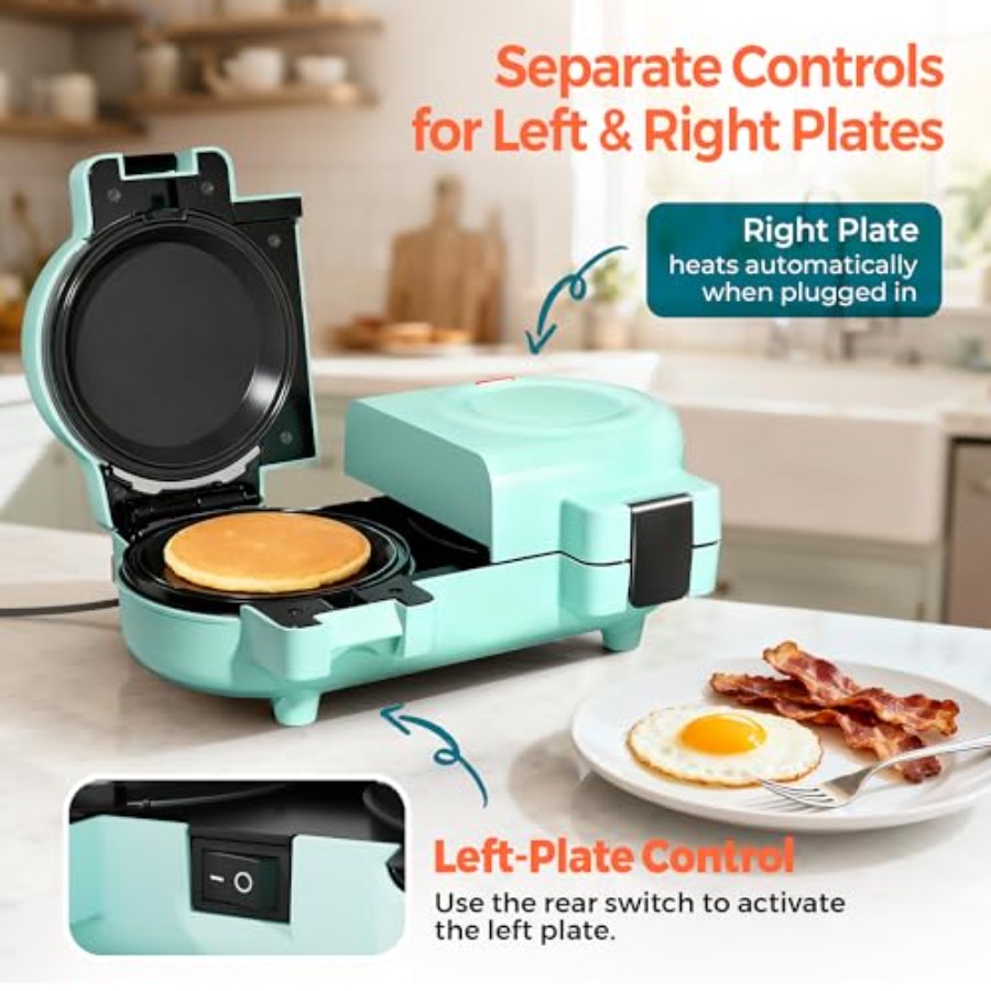 2-in-1 Double Waffle and Panca - Mini Pancake Griddle avis et prix