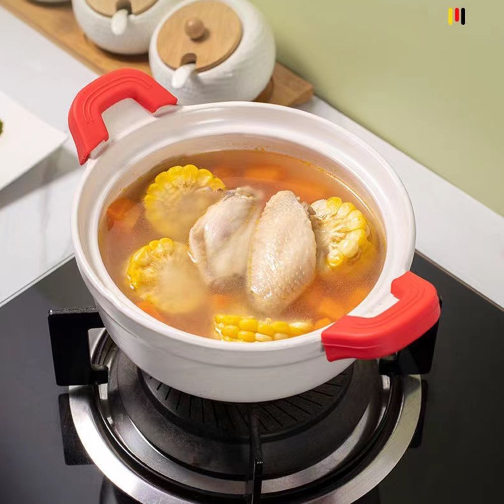 2PCS Silicone Anti-Scald Pot H - Cast Iron Corn avis et prix