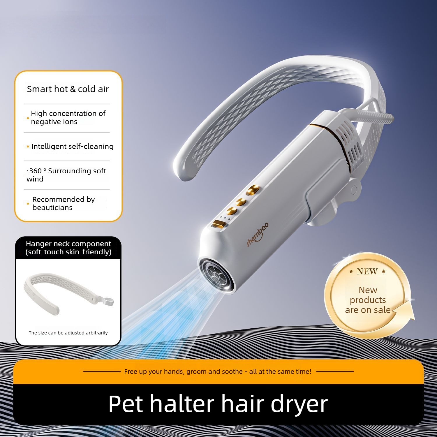 Neck Hanging Pet Hair Dryer Ne - Hot Dog Press avis et prix