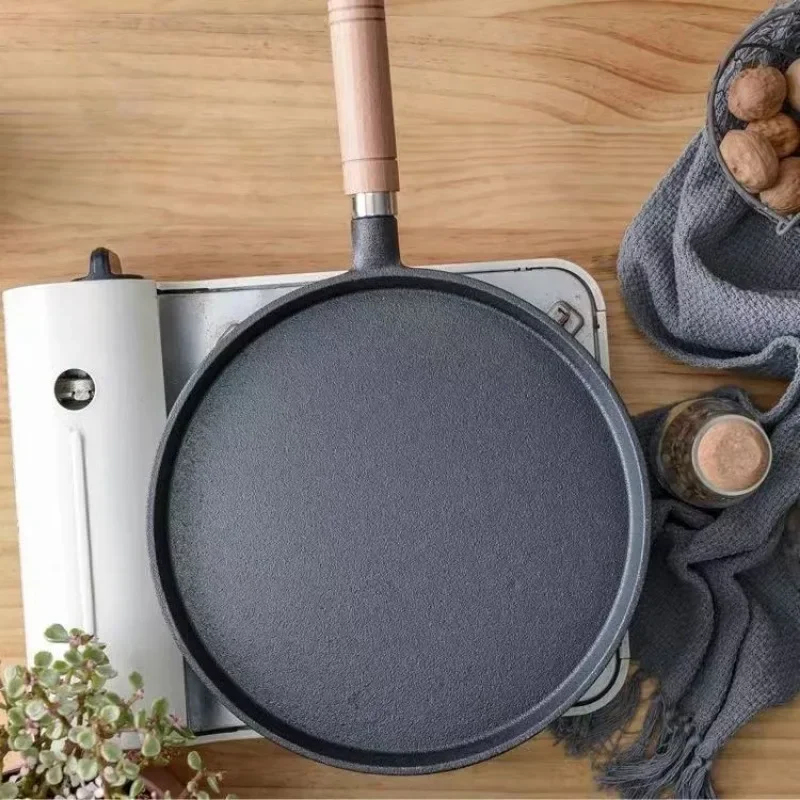 20cm Cast Iron Skillet Wooden  - Egg Waffle Pan avis et prix